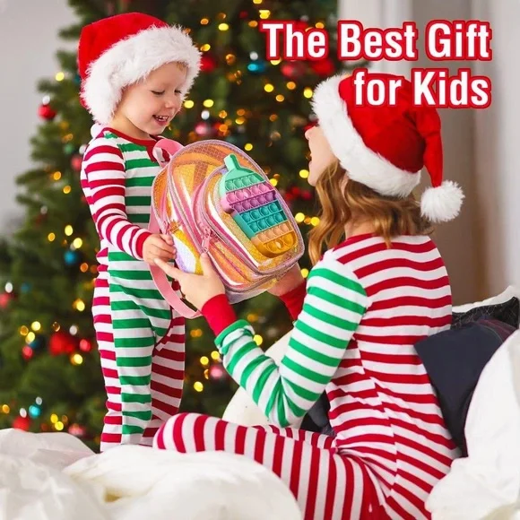 New Pink Boba Milk Tea Pop It Fidget Backpack - Picture 4 of 6